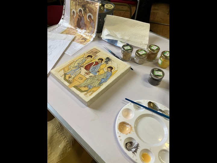 Egg tempera underpainting